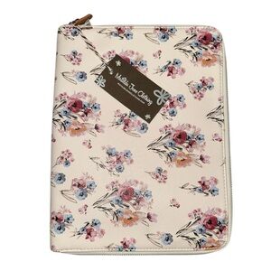 NWT Matilda Jane Floral Tech Organizer Pebbled Vegan Leather 8x11